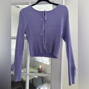 Kimchi Blue Lilac Bow Cardigan